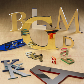 Gemini Metal Laminate on Acrylic Sign Letters