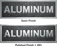 Cast Aluminum Plaques with Satin Finish and Polished Metal Finish