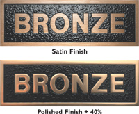 Cast Bronze Plaques with Satin Finish and Polished Metal Finish