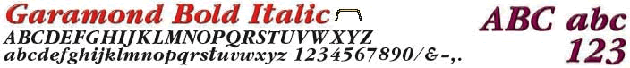 Plastic Sign Letters Font Style Garamond Bold Italic